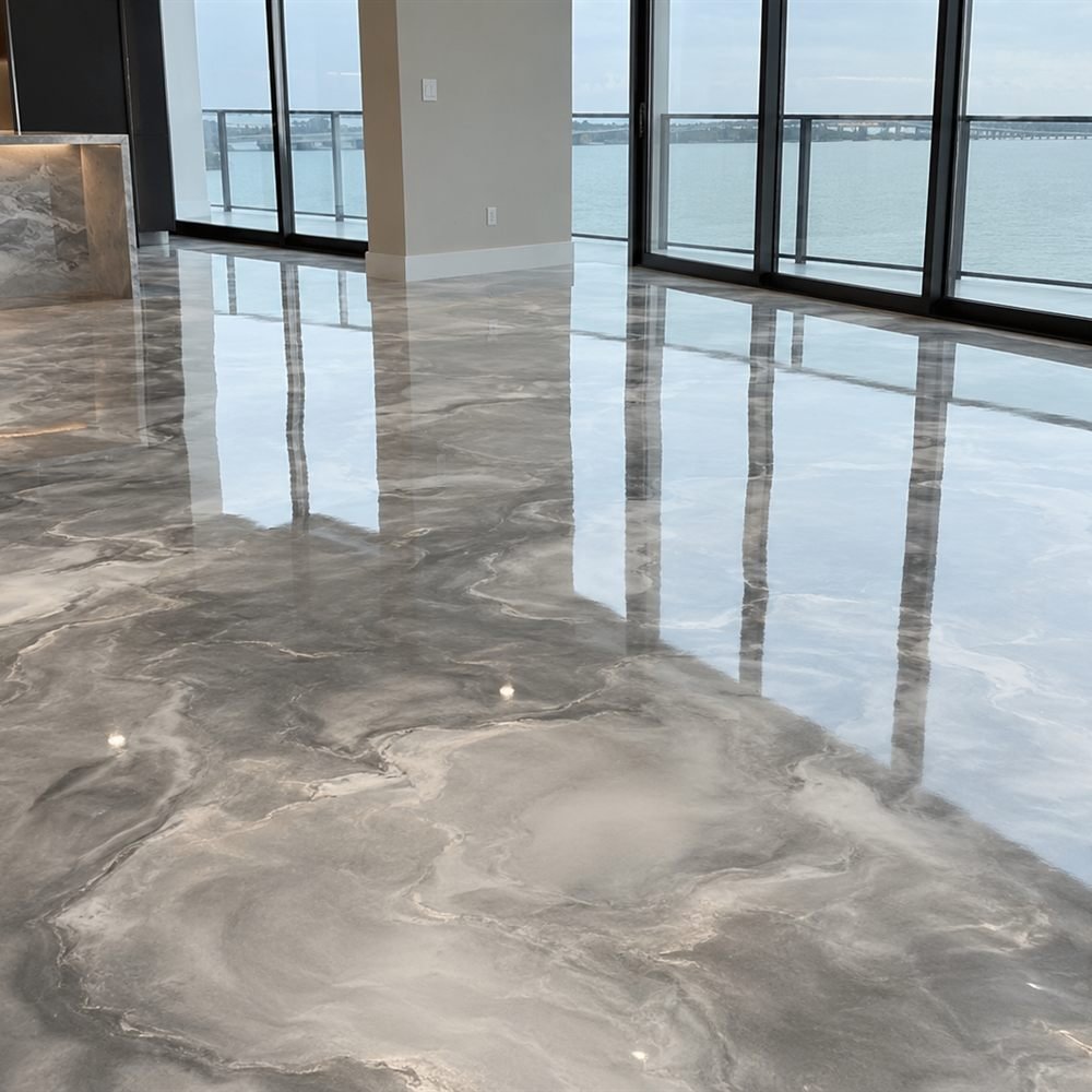 Plancher époxy réalisé par Époxy Beaconsfield